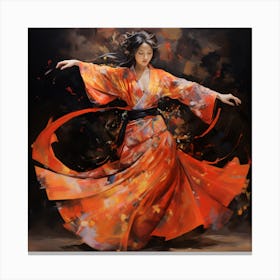 Artjuicebycsaba Japanese Traditional Gheisha Dancer Elaboarate Canvas Print