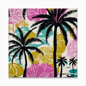 Tropical Palm Tree Composition Canvas Print