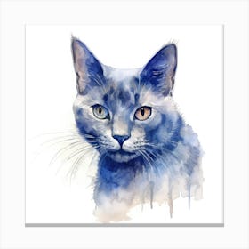 Belarusian Blue Cat Portrait Canvas Print