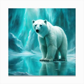 Polar Bear on the Glacier Canvas Print
