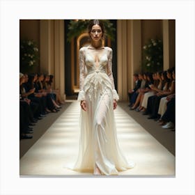 Wedding Dress On The Runway 3 Canvas Print