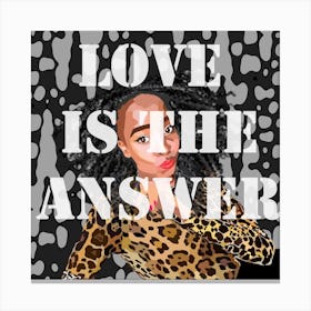 Love Is The Answer Square Canvas Print