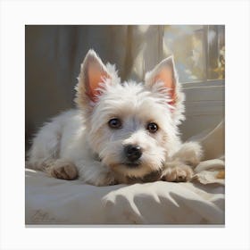 White West Highland Terrier Canvas Print