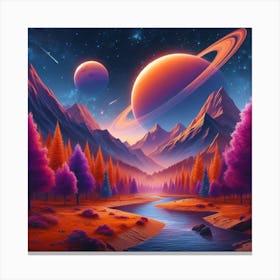 Saturn Landscape Canvas Print