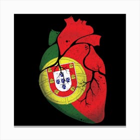 Portugal Heart Flag Canvas Print