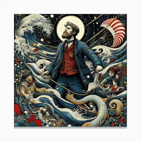 Man In The Sea Canvas Print