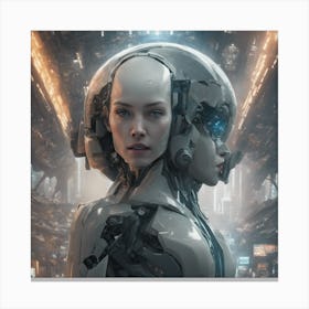 Cyborg Woman Canvas Print