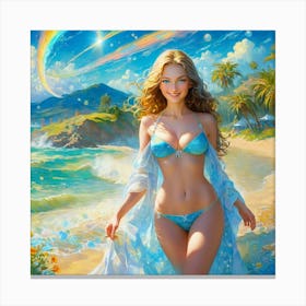 Girl On The Beachgiij Canvas Print