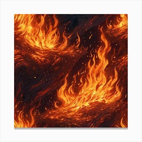 Flames On Black Background 68 Canvas Print