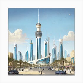 Futuristic Cityscape Canvas Print