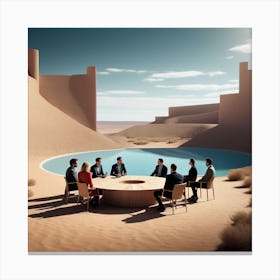 Business Meeting In The Desert Canvas Print
