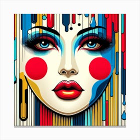 Pop Art Abstract Style Woman Canvas Print