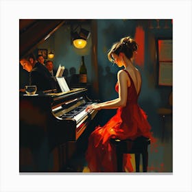 Girl At The Piano 1 Canvas Print