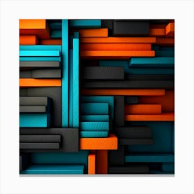 Abstract 3D bar line background Canvas Print