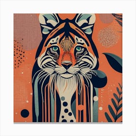 Retro orange Tiger Canvas Print