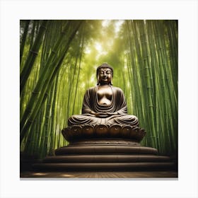 Buddha In The Bamboo Forest 3 Canvas Print