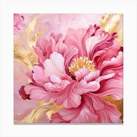 Pink Peony Painting Canvas Print