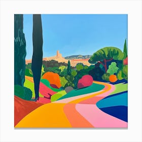 Abstract Park Collection Montjuc Park Barcelona 4 Canvas Print