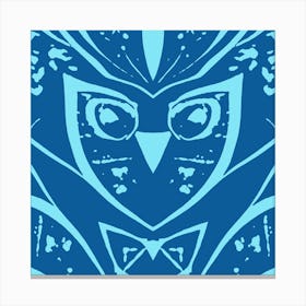 Abstract Owl Blue Two Tone Canvas Print