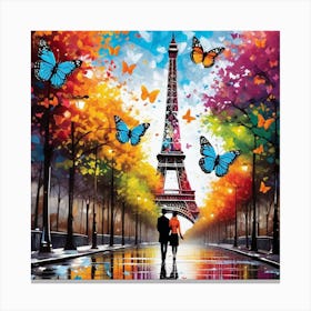 Paris With Butterflies 107 Canvas Print