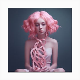 Pink Haired Girl Canvas Print