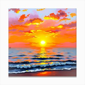 Sunset On The Beach Canvas Print