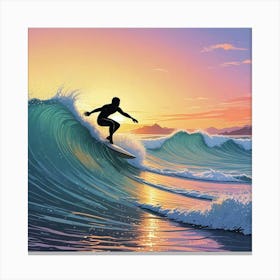 Summer Surfing On The Beach Art Print (1) Canvas Print