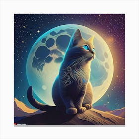 Firefly Cat In The Moon 50593 Canvas Print