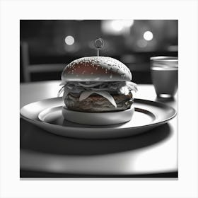 Burger On A Plate 15 Canvas Print