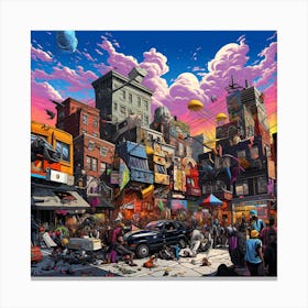 City Street Scene Canvas Print