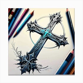 Cross Tattoo Design 1 Canvas Print