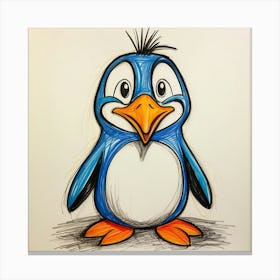 Penguin Drawing 8 Canvas Print