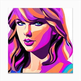Taylor Swift, popart_close Canvas Print