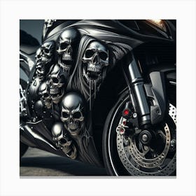 Skull Motorcycle Canvas Print