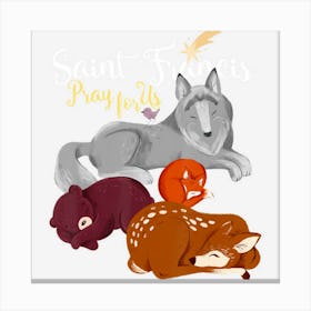 Saint Francis Of Assisi Patron Of Animals Wolf Animal Lover Canvas Print