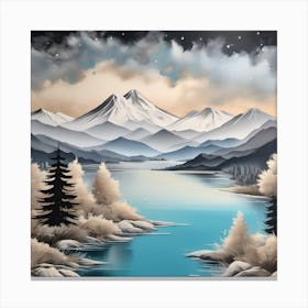 Snowy Mountains 1 Canvas Print