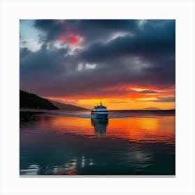 Sunset On A Boat 32 Canvas Print