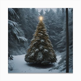 Christmas Tree In The Forest 40 Canvas Print