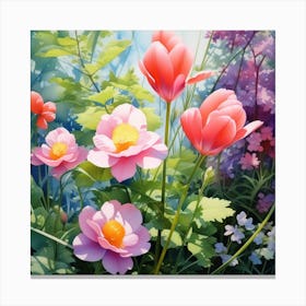 Flowers In The Garden 3 Canvas Print