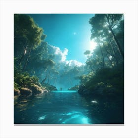 River In The Forest Canvas Print