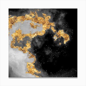 100 Nebulas in Space with Stars Abstract in Black and Gold n.117 Canvas Print