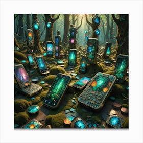 Cell Phones In The Forest Canvas Print