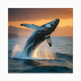 Humpback Whale Breaching 2 Canvas Print