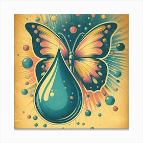 Butterfly With Drop Of Water Canvas Print