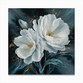 White Peonies Canvas Print