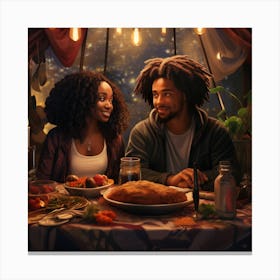 Realistic Black Couples Long Hair Curly Afro Hair C83b450d 7dc7 4df6 9938 005cebbb92c1 Canvas Print