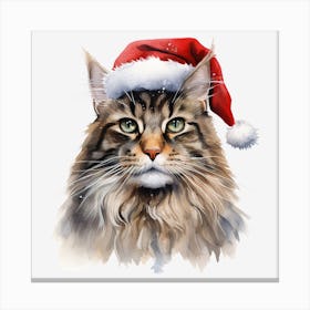 Santa Claus Cat 18 Canvas Print
