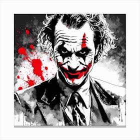 The Joker Portrait Ink Painting (3) Canvas Print