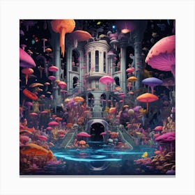 Castle Of Mushrooms Canvas Print