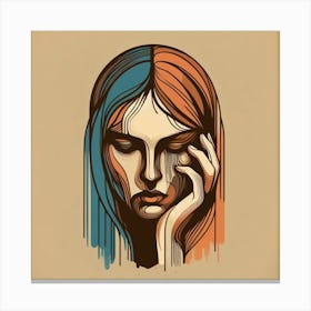 Woman'S Face Canvas Print